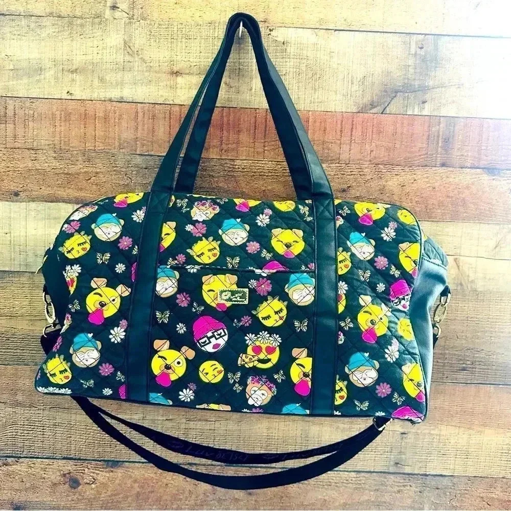 Luv Betsey By Betsey Johnson Quilted Emoji Duffle Weekender Bag